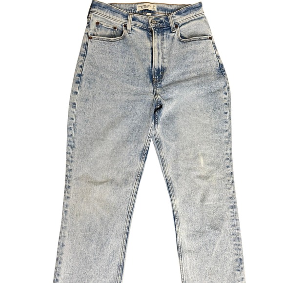 Abercrombie & Fitch Ultra High Rise Ankle Straight Jeans Light Wash Acid 26/2 - Picture 4 of 7
